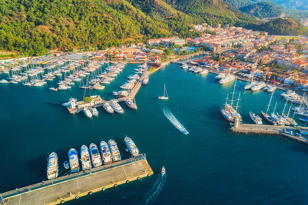 aerial view of boats and yachts at sunset 2021 08 26 17 00 55 2 utc scottdamron.co